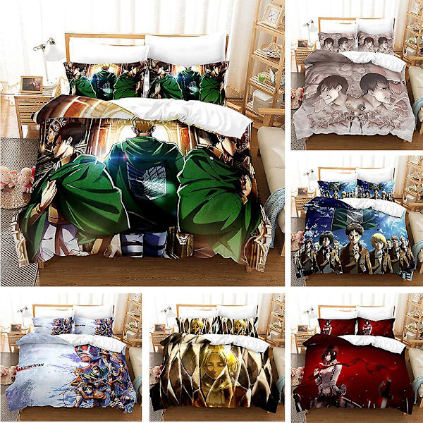Attack Giant 12# Cartoon Digital Printing Quilt Cover Set of three