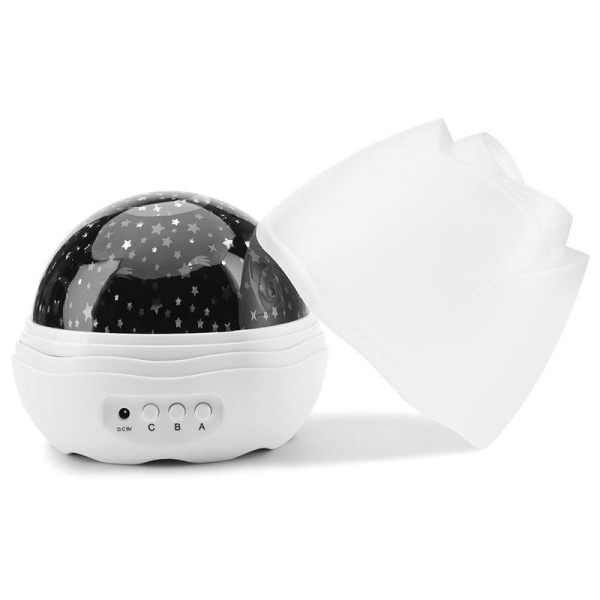 USB-laddningsbar roterande LED-projektor musik nattlampa