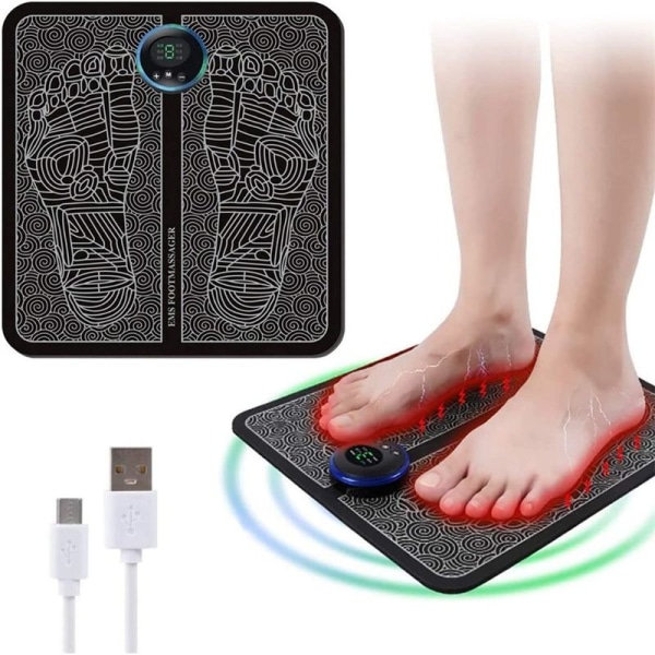 Elektrisk Fodmassager, USB EMS Fodmassager Måtte Fodcirkulation Muskel