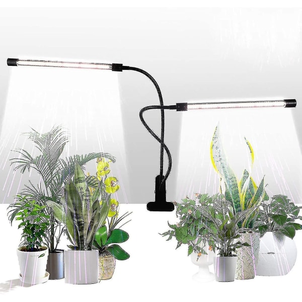 Kasvilamppu, päivänvalkoinen 50w 84 led kaksoispäällä varustettu kasvilamppu, 4/8/12 tunnin ajastin ja 5 himmennettävää tasoa