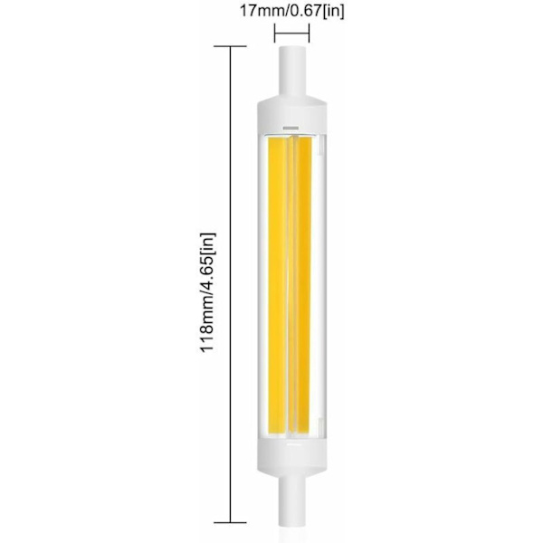 R7S 15W 118mm COB LED-lamppu 360 asteen lineaarinen filamentti J118 Spotlight-lamppu 1200