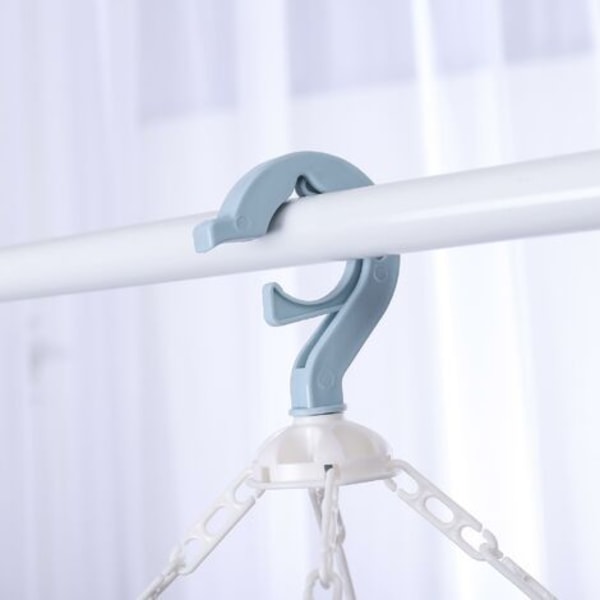 Sock Drying Rack, Hängande Tvättställ med 32 Vindtäta Klämmor, Fällbar Underklädesstrumptork för Strumpor, Underkläder, Babykläder, Handdukar (Blå)