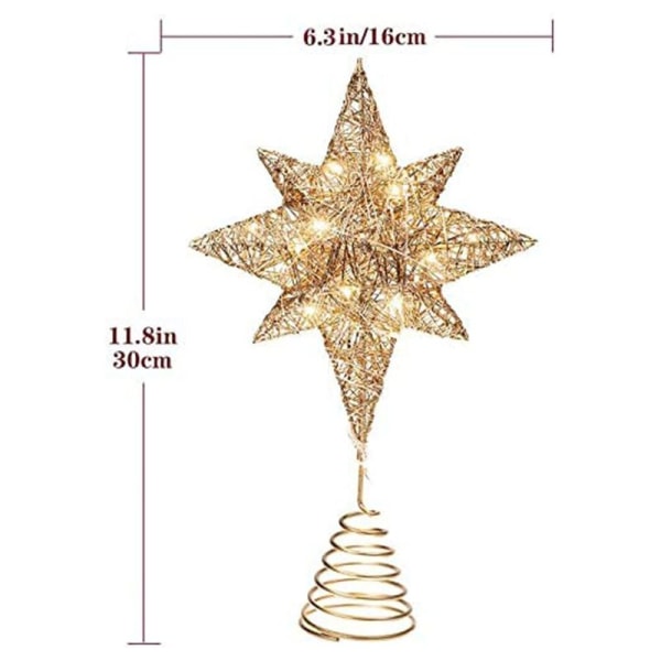 Julestjerne Tree Topper 3D Geometric Star Dekorativ LED