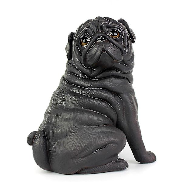 Realistisk Genanvendelig Plast Kunstig Mops Hund Model Statue Sød Til Hjemmet Kontor Dekoration Samleobjekt