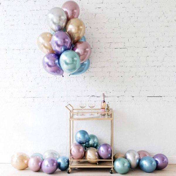 Metallic ballon, 50 stk. farverige balloner sæt af