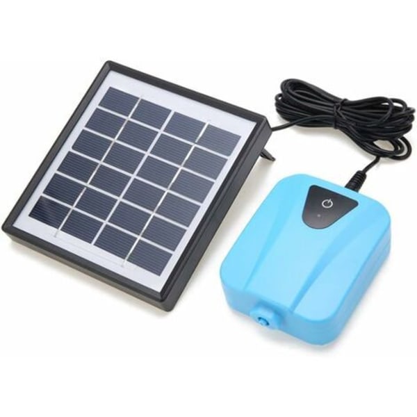 Solcelledrevet luftpumpe for dam, oksygenpumpe for hagedam, akvarium (blå)