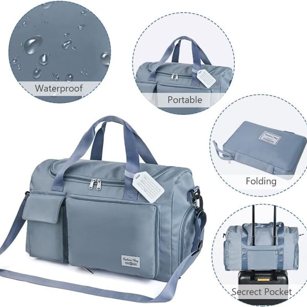 Større sportsbag, sammenleggbar reisebag