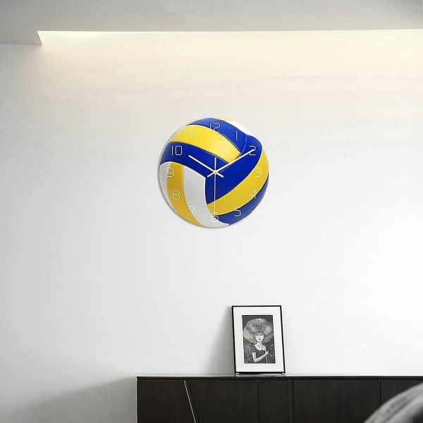 Volleyball Utseende Rund veggklokke Mute Home Decor Veggklokke