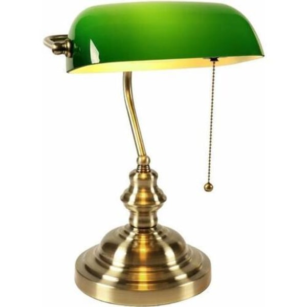 Glass Bankers -pöytälamppu vetoketjukytkimellä (vihreä)