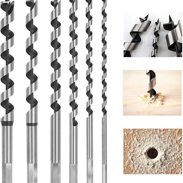 Träbearbetning Twist Borr, 6-delad Hex Träbearbetning Borr Set Tillverkad av Ko