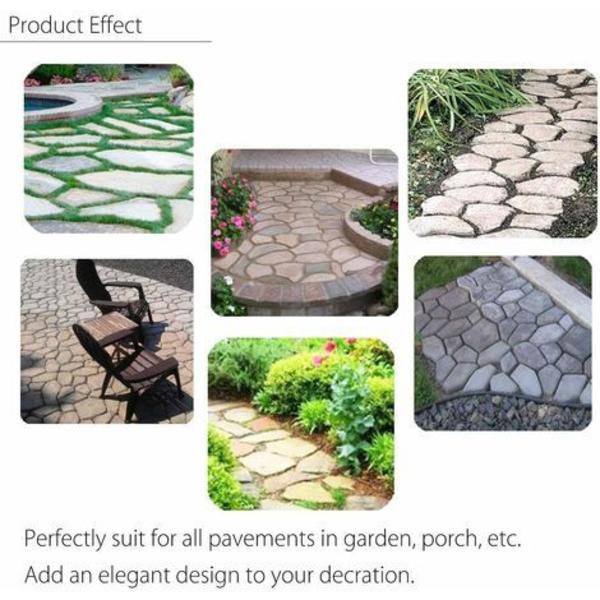 43x43cm Uregelmæssig Beton Fliseform til Sti Sti Maker Plast Brolægning Form Form til Belægning Indkørsel Have Terrasse Terrasse Pathmate Sten