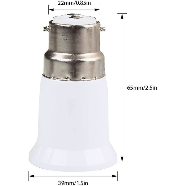 15 st B22-sockeladapter till E27, baslampkonverter, lampsockeladapter för LED-lampor