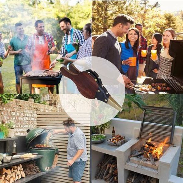 Bälg för öppen spis, blåsbälg för brasa, bälg för öppen spis, bälg i trä, med rem, för grill, öppen spis, kamin, grill, utomhus