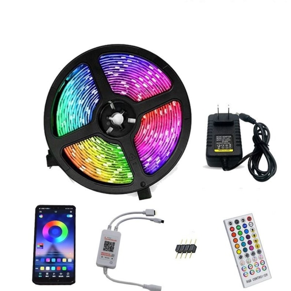 LED-omgivelseslys med baggrundsbelysning, USB Bluetooth APP, 30 lys