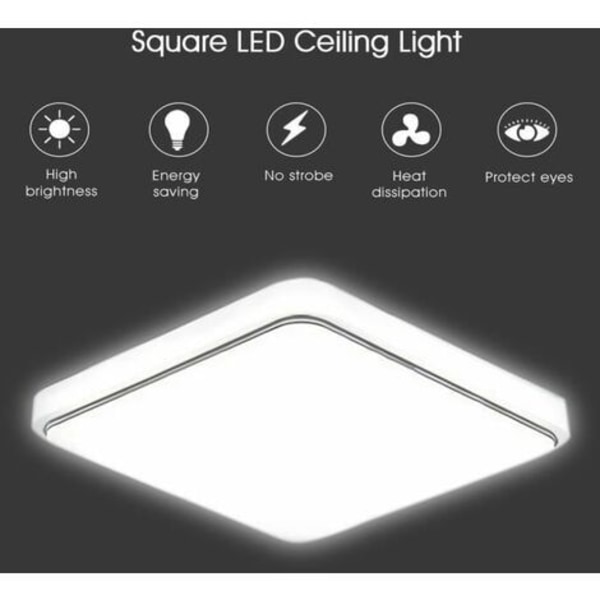 LED-taklampe 24W 1000LM Innfelt 3500a€”6000K - Transparent