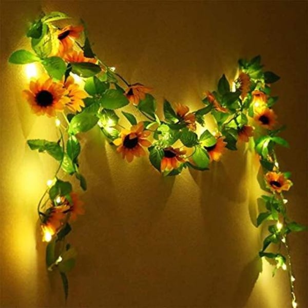 Fairy Lights Artificial Plants Roses Led String Light Green Leaf Ivy Hanging Garden Yard Lighting 2M 20 Leds (1PCS)