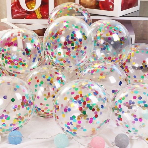 Gjennomsiktig paljettballong scenedekorasjon, 100 stk/pakning (farge)