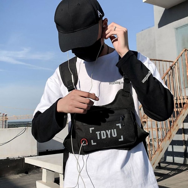 Hip Hop Taktisk Midjeväska Utomhus Sport Reflekterande Bröstväska Arbetskläder Ryggsäck