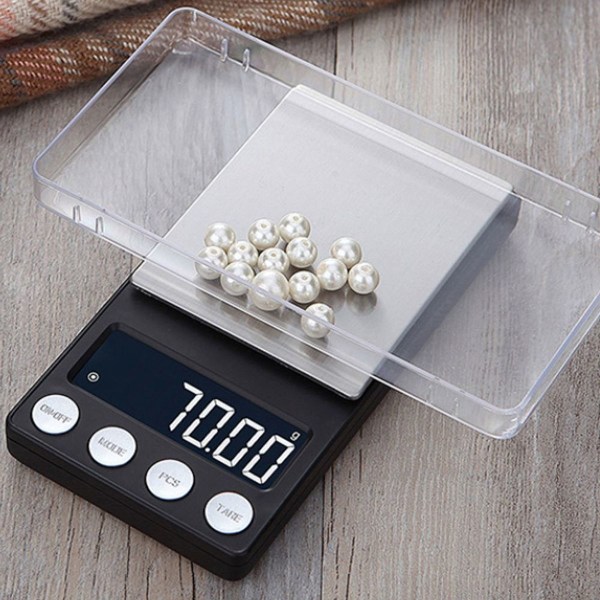 Mini Pocket 500/0,01g Hög precisionsvåg med LCD-bakgrundsbelysning, 1kg/0,1g