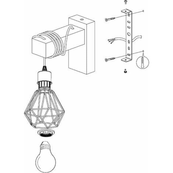 Rhafayre Townshend 5 Indendørs Væglampe - Dekorativ Lampe med Vintage og Industriel Design - Giv Dit Interiør Et Retro Touch!