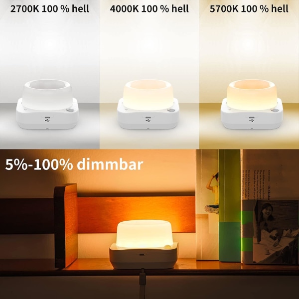 LED-nattlampa för barn, nattlampa med rörelsesensor, dimbar, app-styrd, dimbar RGB Smart Atmosphere LED-nattlampa