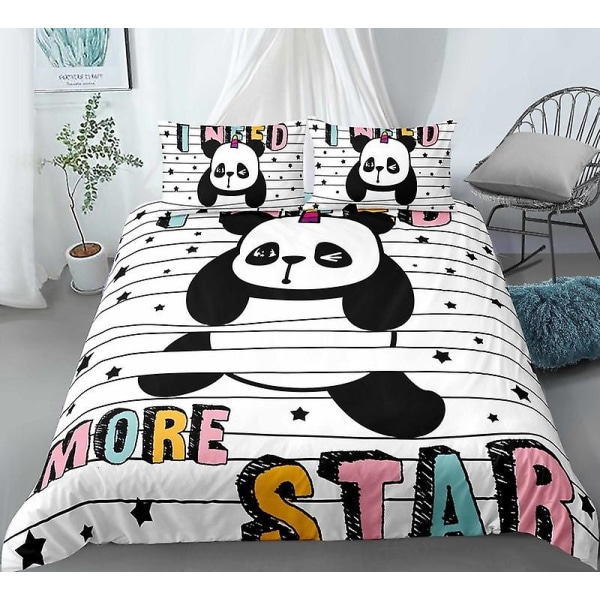 Xm-14# 3D Panda Animal Cute Kit Dynetrekk Tredelt Sett Firedelt Sett