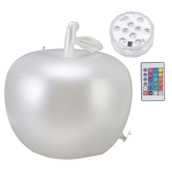 Oppustelig LED-lyskugle i æbleform, PVC LED-lyskugler, pakke med 16