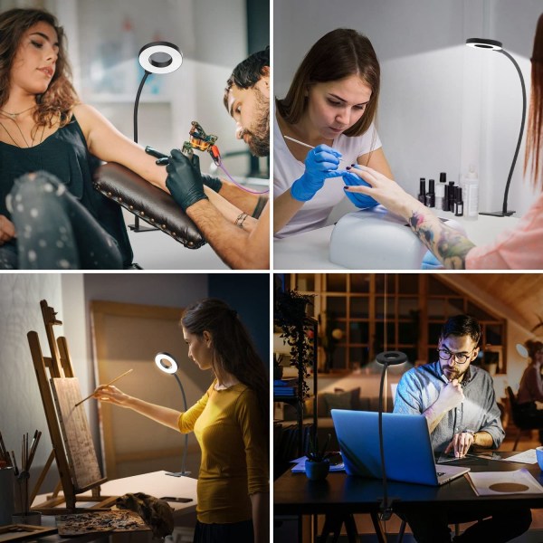 10W Clip-on skrivebordslampe: Fleksibel, med 3 tilstande og 10 lysstyrkeniveauer