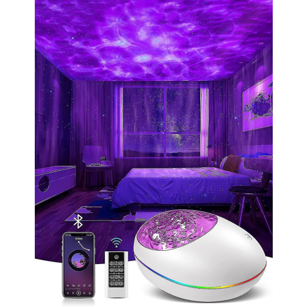 Galakseprojektor, Skylight Ocean Wave Galaxy Light for Adults Kids Bedroom, Star Projector White Noise Night Light, Timer, Bluetooth Speaker, Coo
