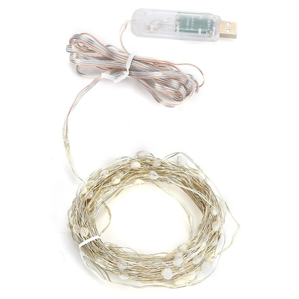 12m/39,4ft 100LED USB Koppartrådsljus 16 Färger Fjärrkontroll
