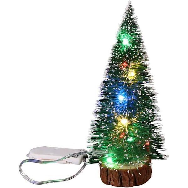 6 stk. Kunstig Juletræ LED Mini Miniature Juletræ Lysende DIY Mikro Landskab til Jul Showcase Borddekoration 15CM