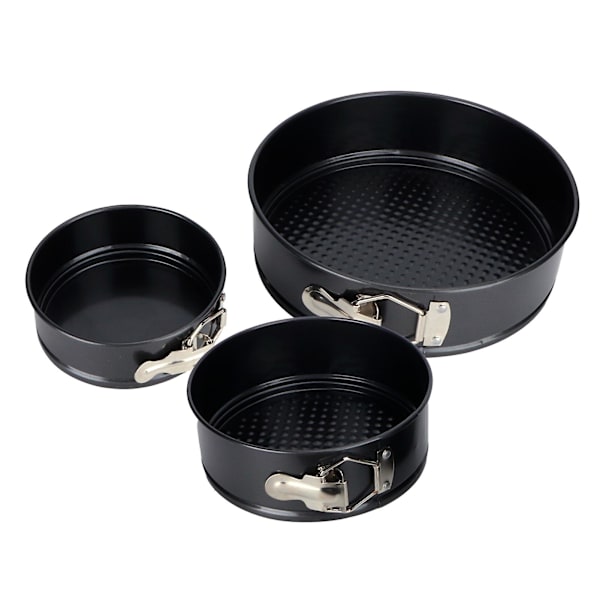 3 stk./sæt kagebageform DIY kulstofstål non-stick rund form køkken tilbehør