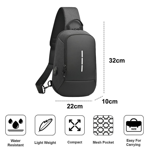 En-axelväska Crossbody-väska: En-axel-ryggsäck Casual Cross Chest Side Bag