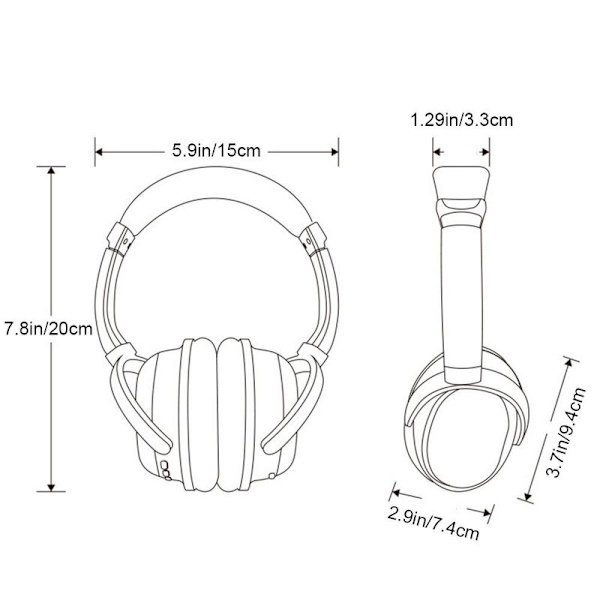 Aktive støjreducerende hovedtelefoner, over-ear Bluetooth