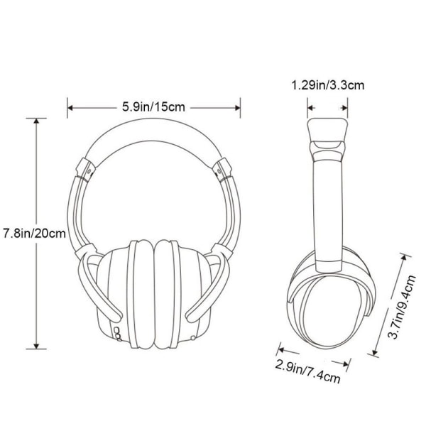 Aktive støyreduksjonshodetelefoner, over-ear Bluetooth