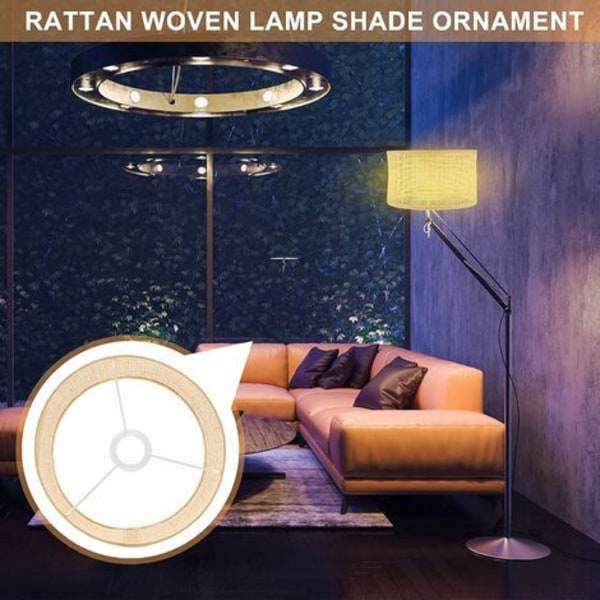 Wicker Rattan Lampskärm Kandelaber Vävd Lampskärm Taklampa Kåpor Klämma på Glödlampa Lampskärm för Bord Vägg Tak Golvlampa