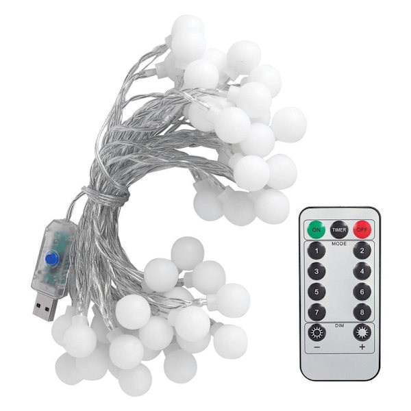 40LED Globe Ball String Lights 6M USB dekorative hængende lys