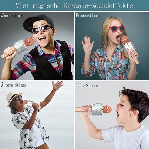 Ankuka Karaoke Mikrofon Barn, 2-pack Trådlös Magisk Sång Bluetooth