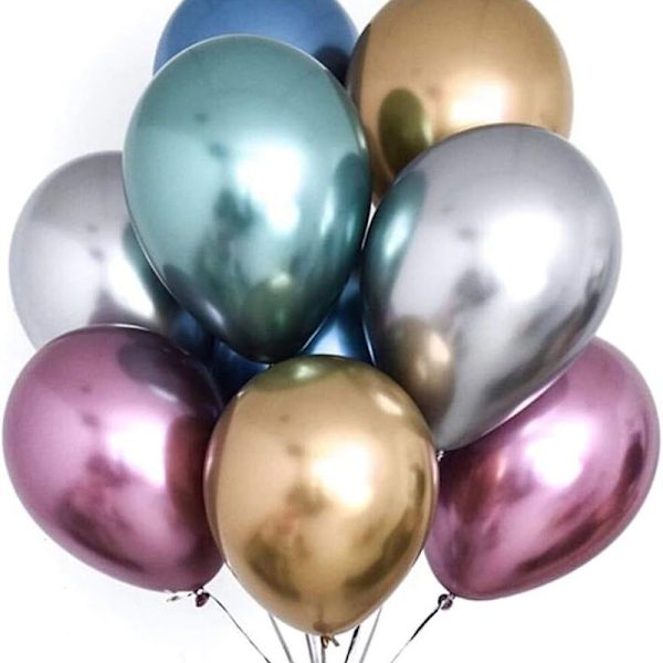 Metallic ballon, 50 stk. farverige balloner sæt af