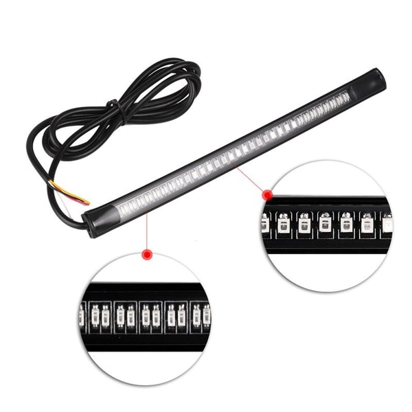 48 LED bremselys for motorsykkel, bil, sykkel, blinklys, lyslist 12V