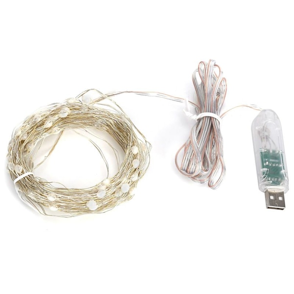12m/39,4ft 100LED USB Koppartrådsljus 16 Färger Fjärrkontroll