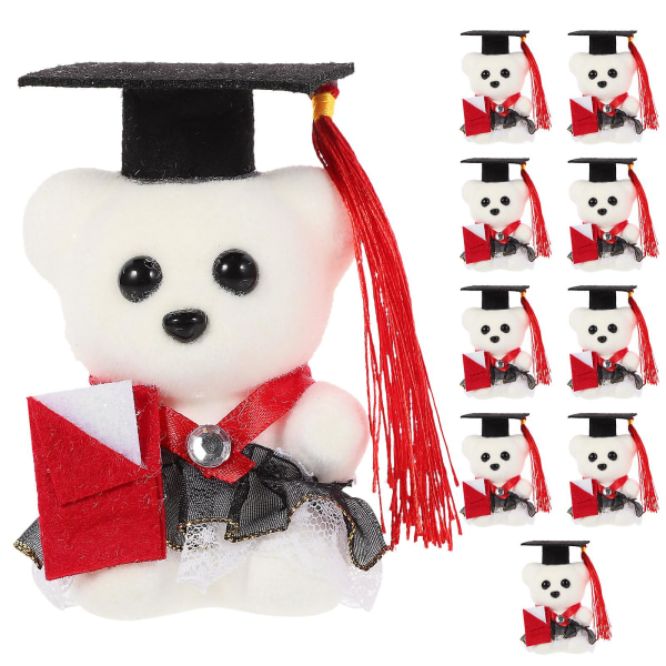 10 kpl Graduation Bear Decoration Täytetyt karhunukke Graduation Pehmo nukkepöytäkoristeet
