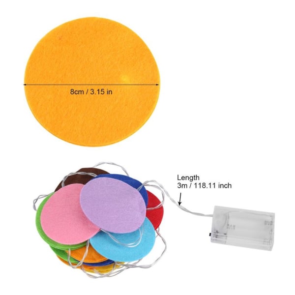 300CM 20LED sisätilojen jousivalot pyöreät fleecevalot