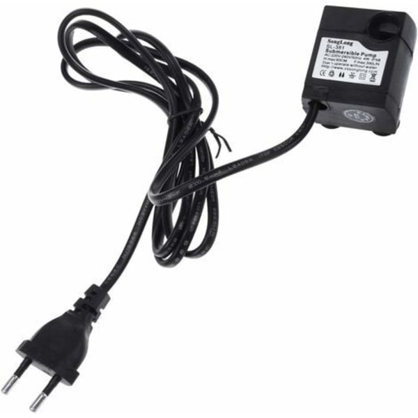 300L/H 5W Ultra Stille Nedsenkbar Vannpumpe for Fontene, Akvarium, Dam (EU-plugg)