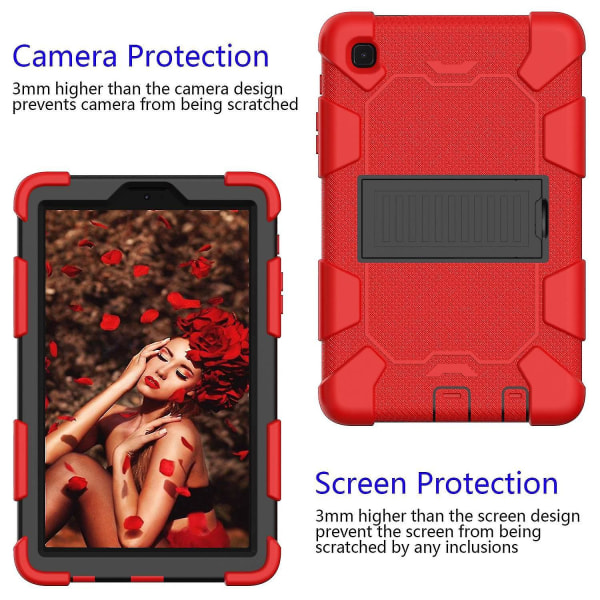 Til Samsung Galaxy Tab A7 Lite 8,7-tommer dobbeltfarvet silikone + pc-tablet-etui Kickstand Stødsikkert beskyttelsescover