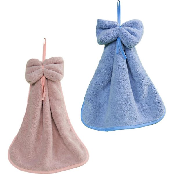 2 st kökshanddukar i korallfleece/absorberande handduk/hängande handduk/handduk, absorberande handduk, en storlek