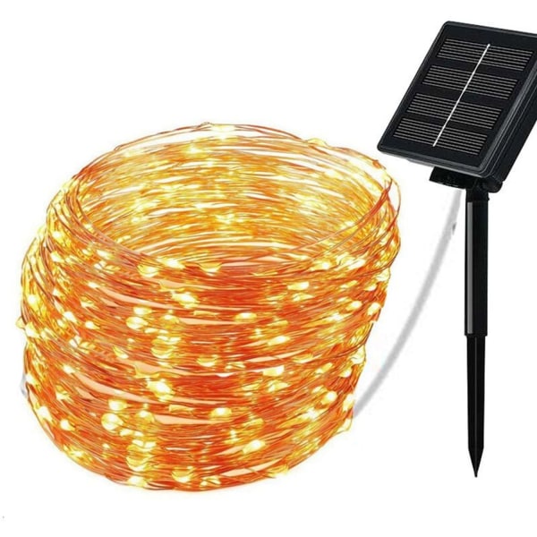 Solcelledrevne fe-lys udendørs solcelledrevne fe-lys 12m 100 LED solcelledrevne fe-lys 8 tilstande