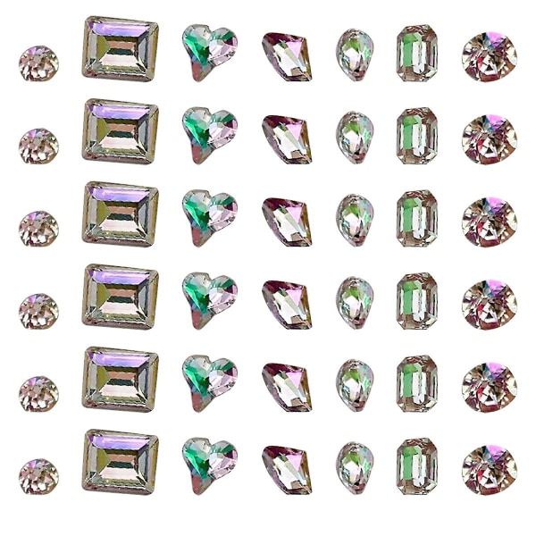 70 kappaletta multi lasista litteitä kristalli tekojalokiviä nail art varten, tasaselkäinen tekojalokivi 3D koristeet tasaselkäiset kristallikivet set