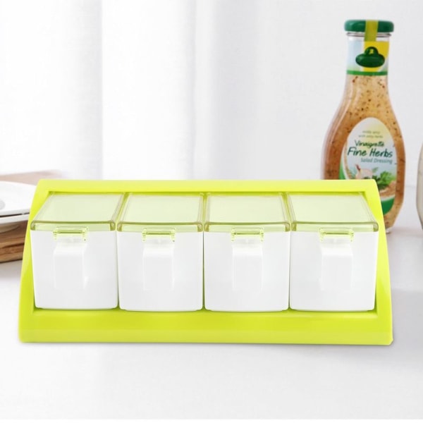 Plast krydderflasker Krukker 4 bokser Sett Kjøkkenverktøy