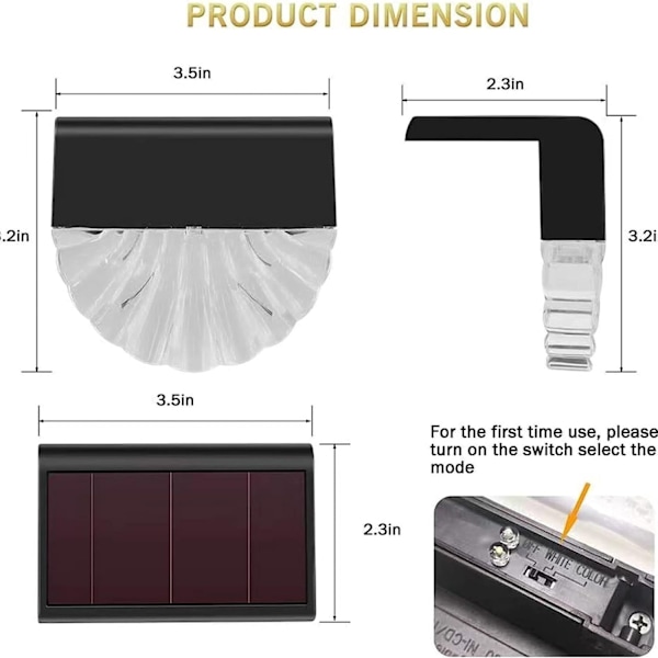 Aurinkokäyttöiset ulkokannen valot, 6 pakkausta RGB-askelvalot, vesi